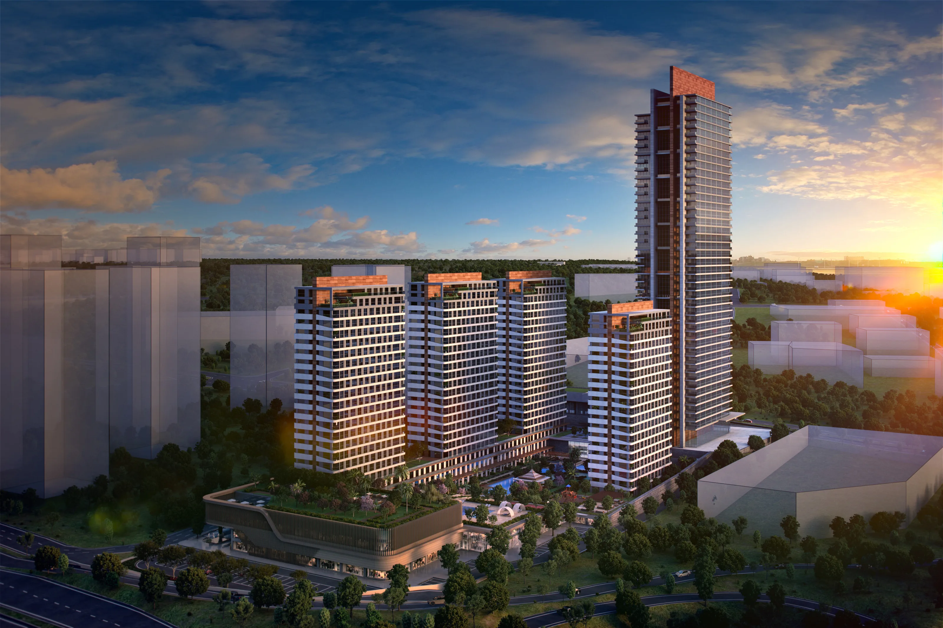 Apartments for Sale in Esenyurt Istanbul Large Scale Project with Towers Close to Malls and Transport