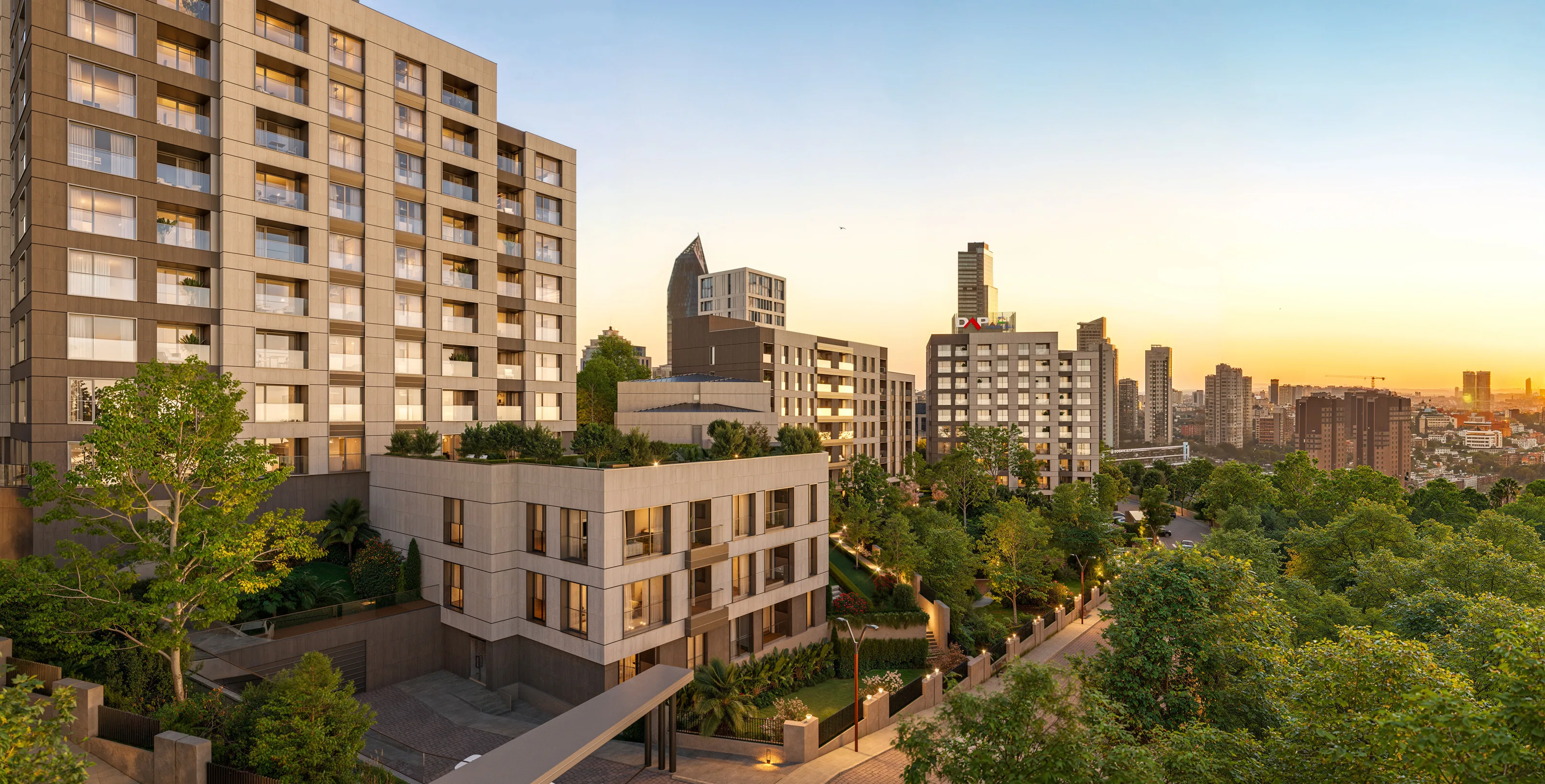 Квартиры в Аташехире Стамбул престижный проект с горизонтальной архитектурой рядом с финансовым центром