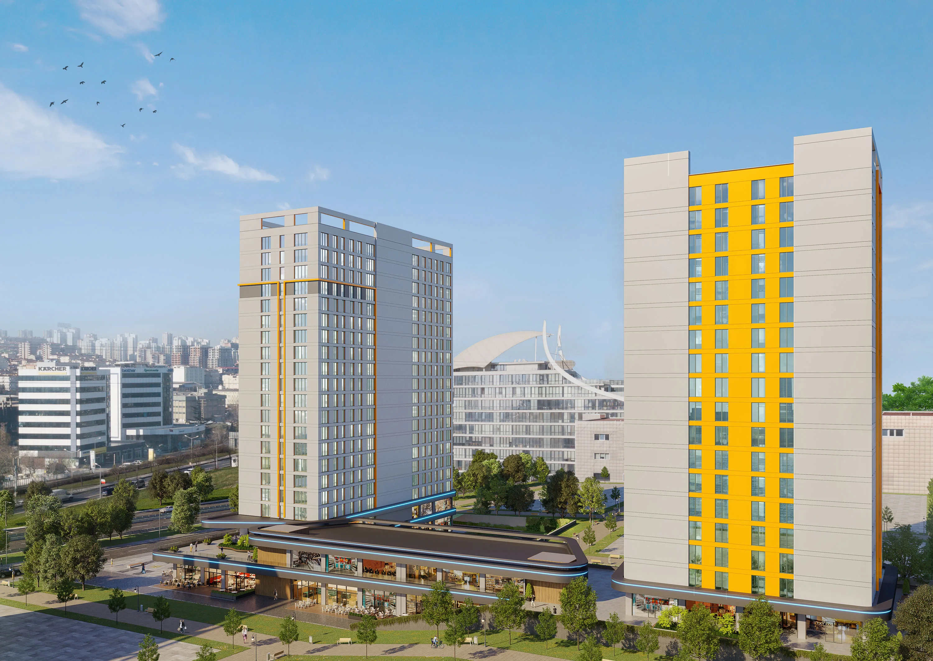 Home Office Apartments for Sale in Basin Express Istanbul Modern Project Near Metro and Highways