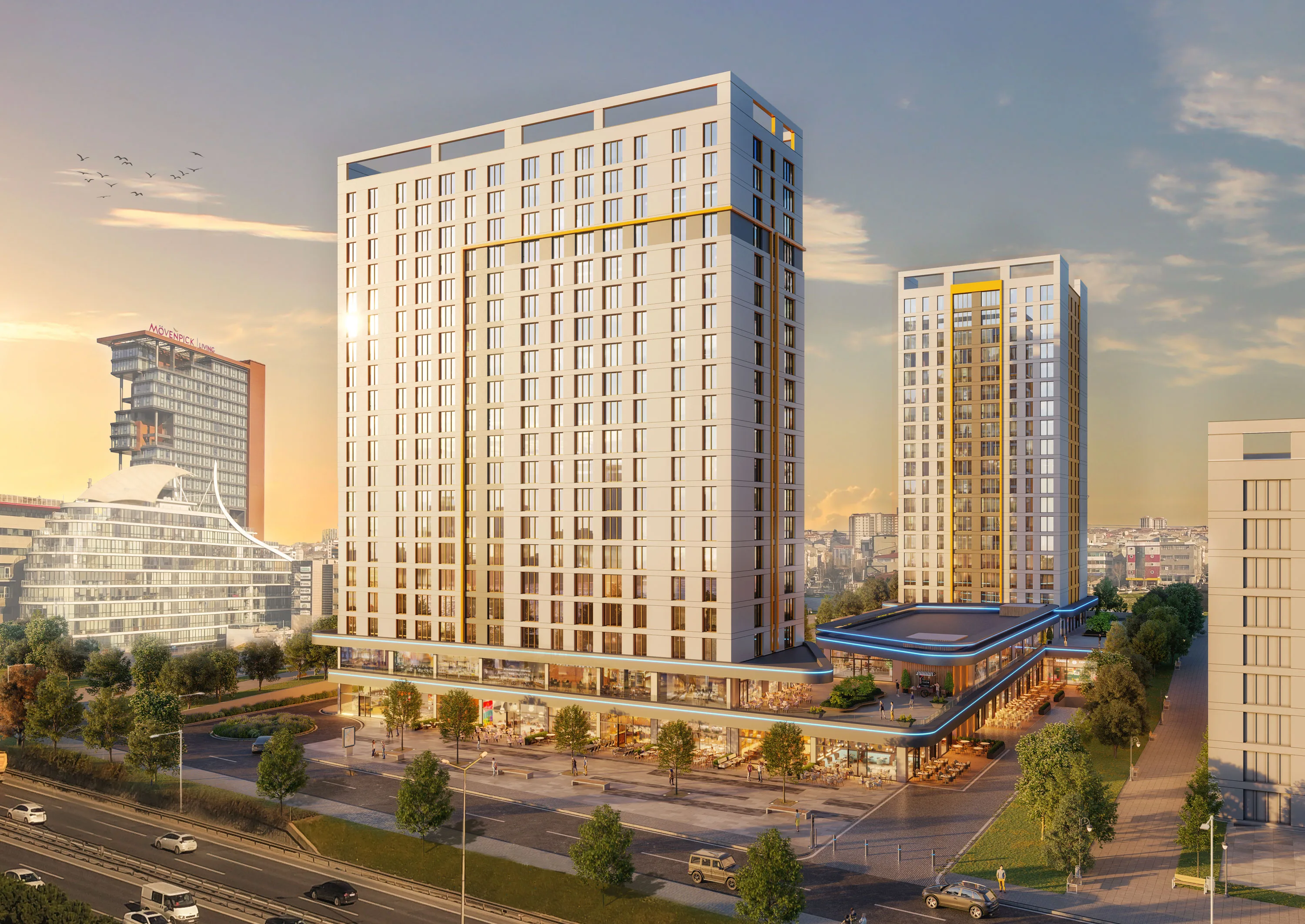 Home Office Apartments for Sale in Basin Express Istanbul Modern Project Near Metro and Highways