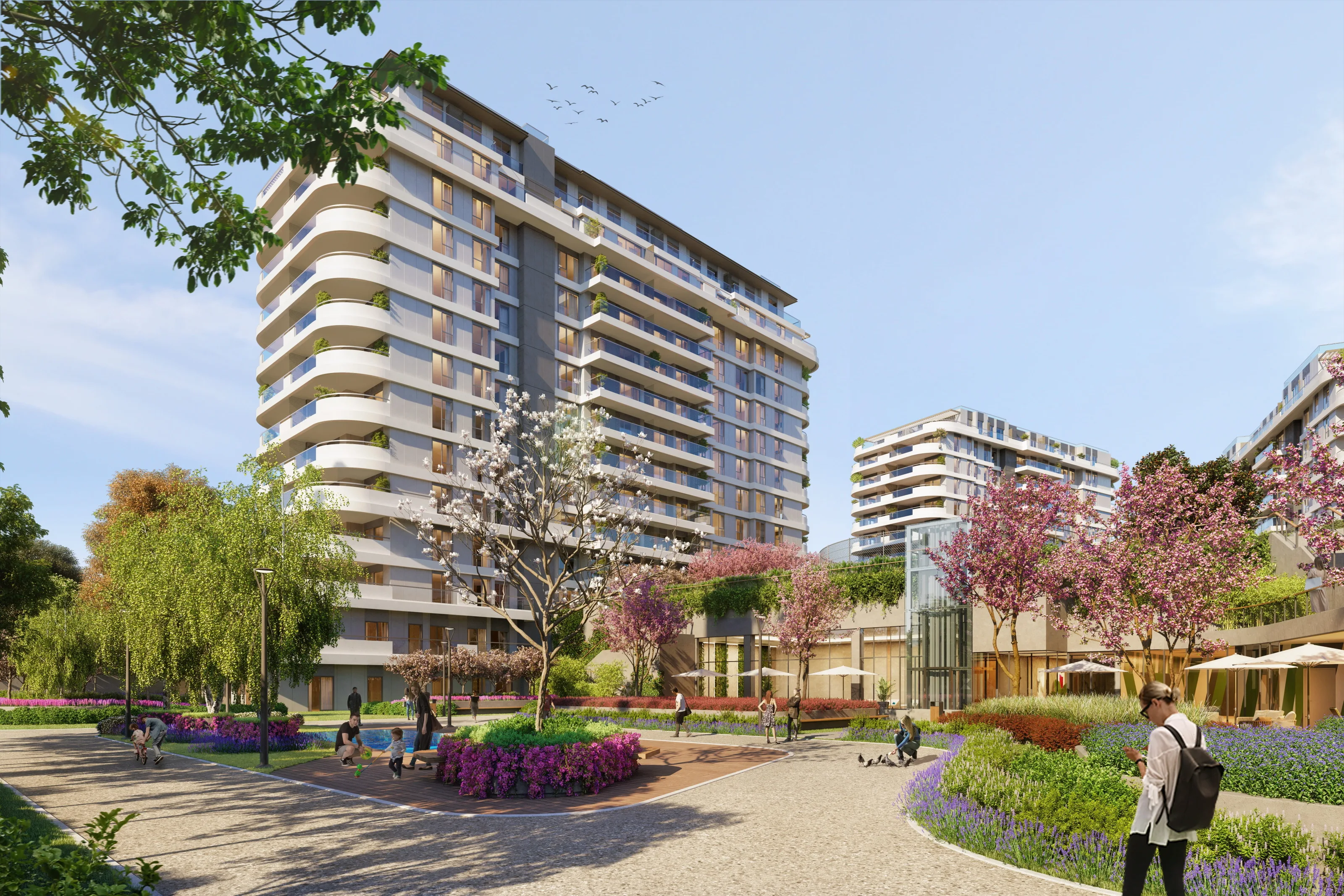Apartments for Sale in Kartal Istanbul Lake Concept Project Walking Distance to Metro with Large Green Areas