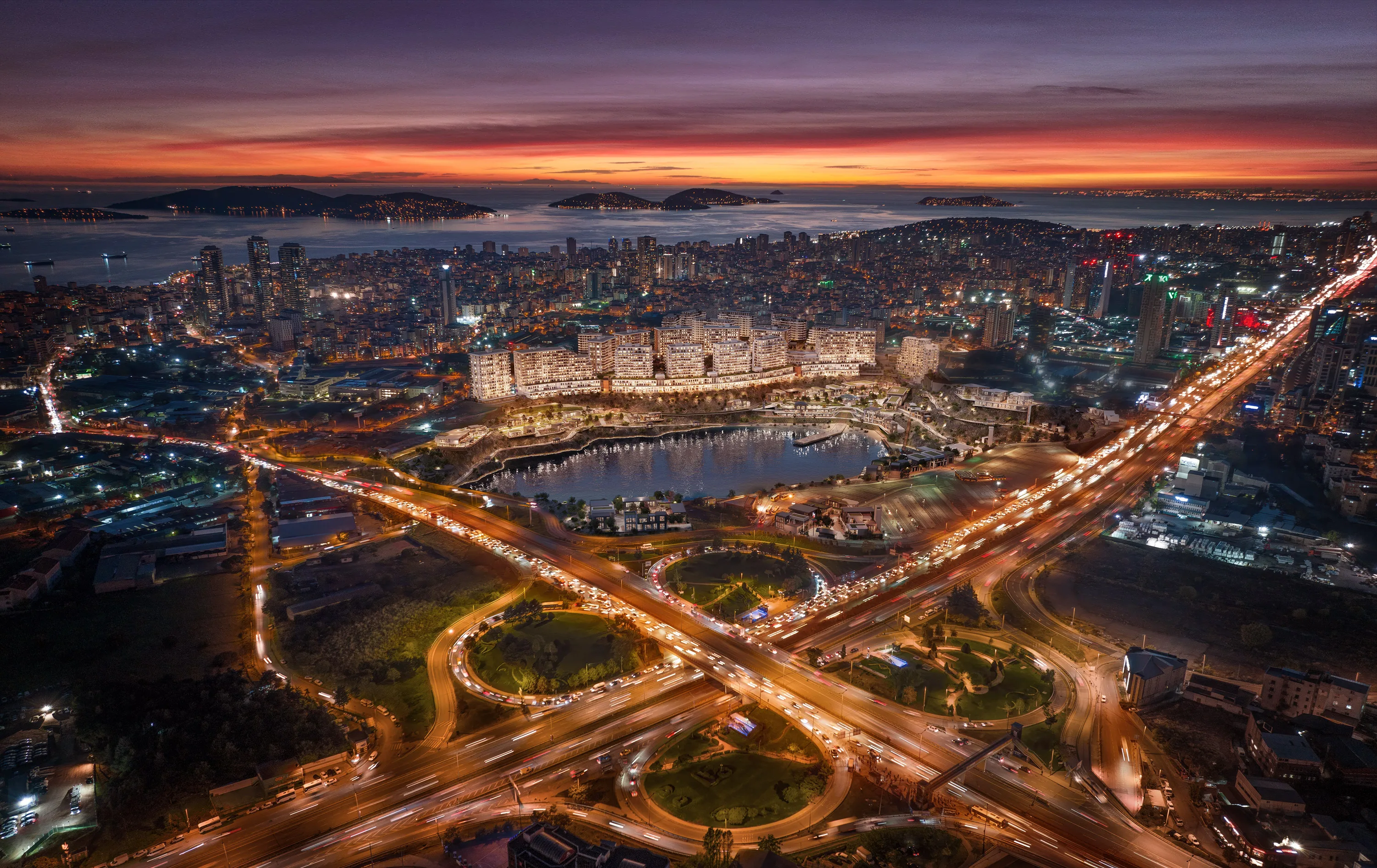 Apartments for Sale in Kartal Istanbul Lake Concept Project Walking Distance to Metro with Large Green Areas