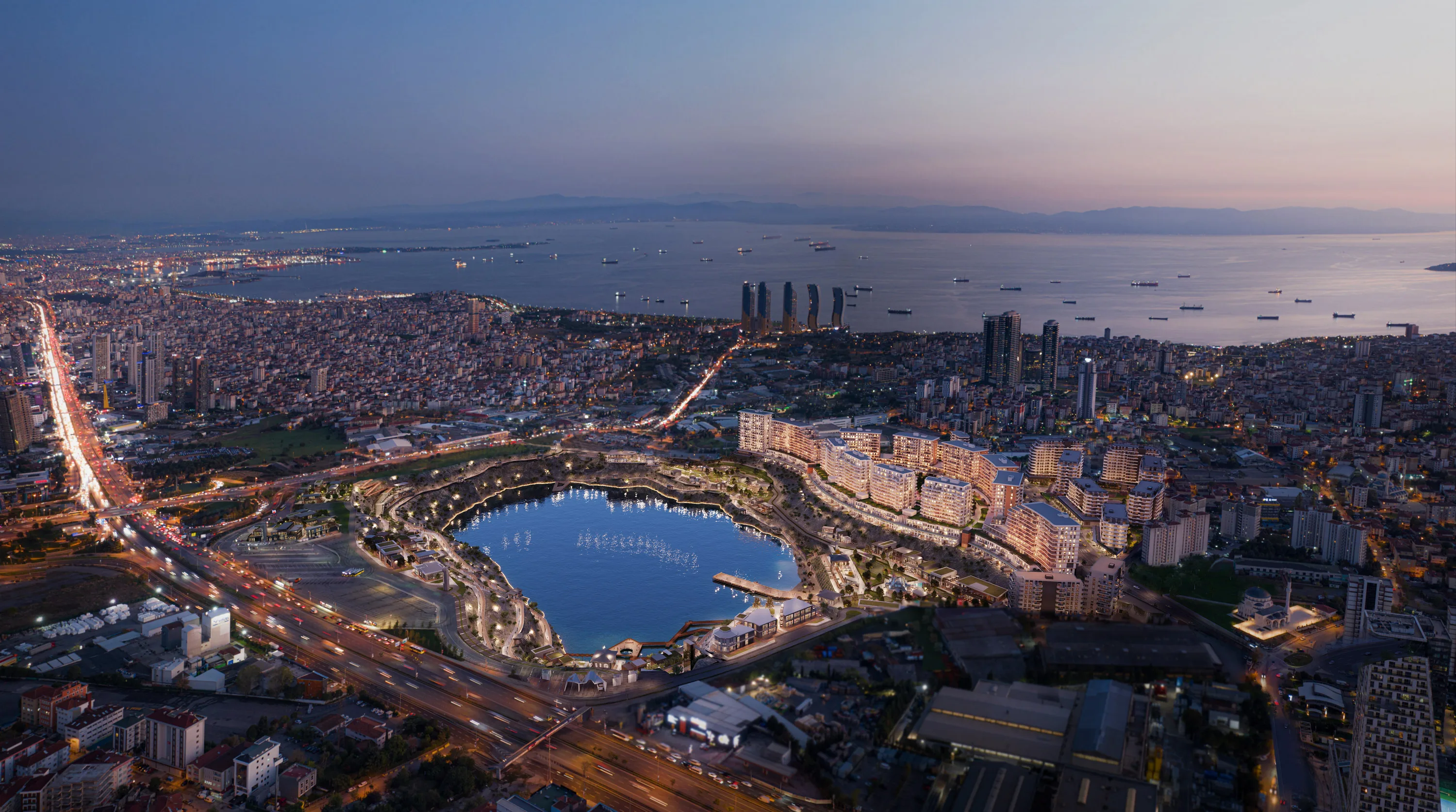 Apartments for Sale in Kartal Istanbul Lake Concept Project Walking Distance to Metro with Large Green Areas