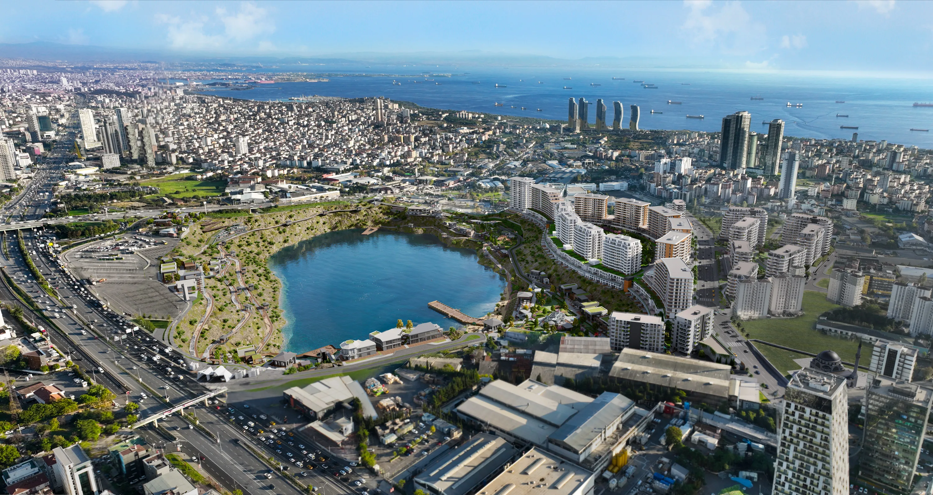 Apartments for Sale in Kartal Istanbul Lake Concept Project Walking Distance to Metro with Large Green Areas
