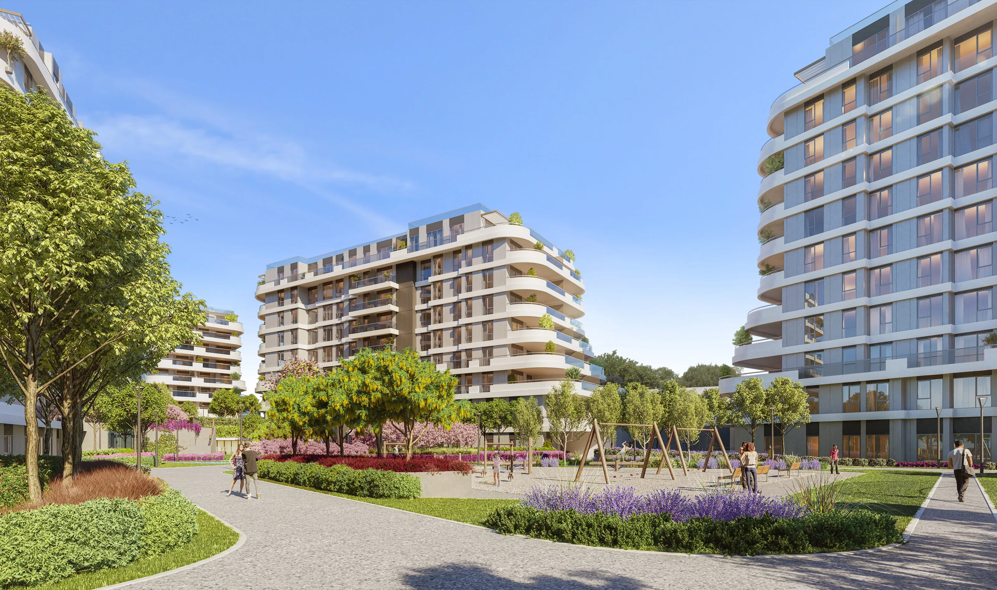 Apartments for Sale in Kartal Istanbul Lake Concept Project Walking Distance to Metro with Large Green Areas