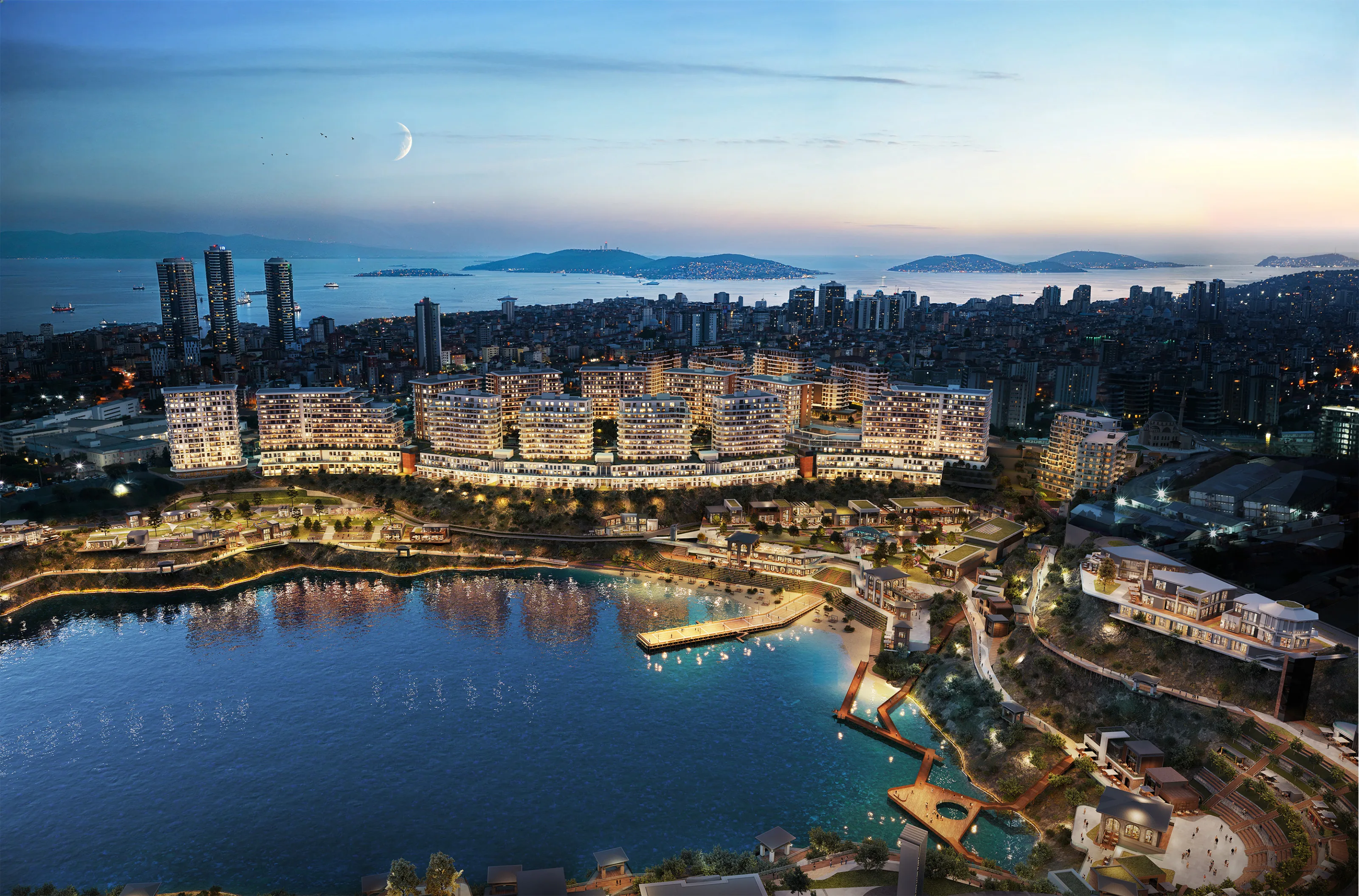 Apartments for Sale in Kartal Istanbul Lake Concept Project Walking Distance to Metro with Large Green Areas